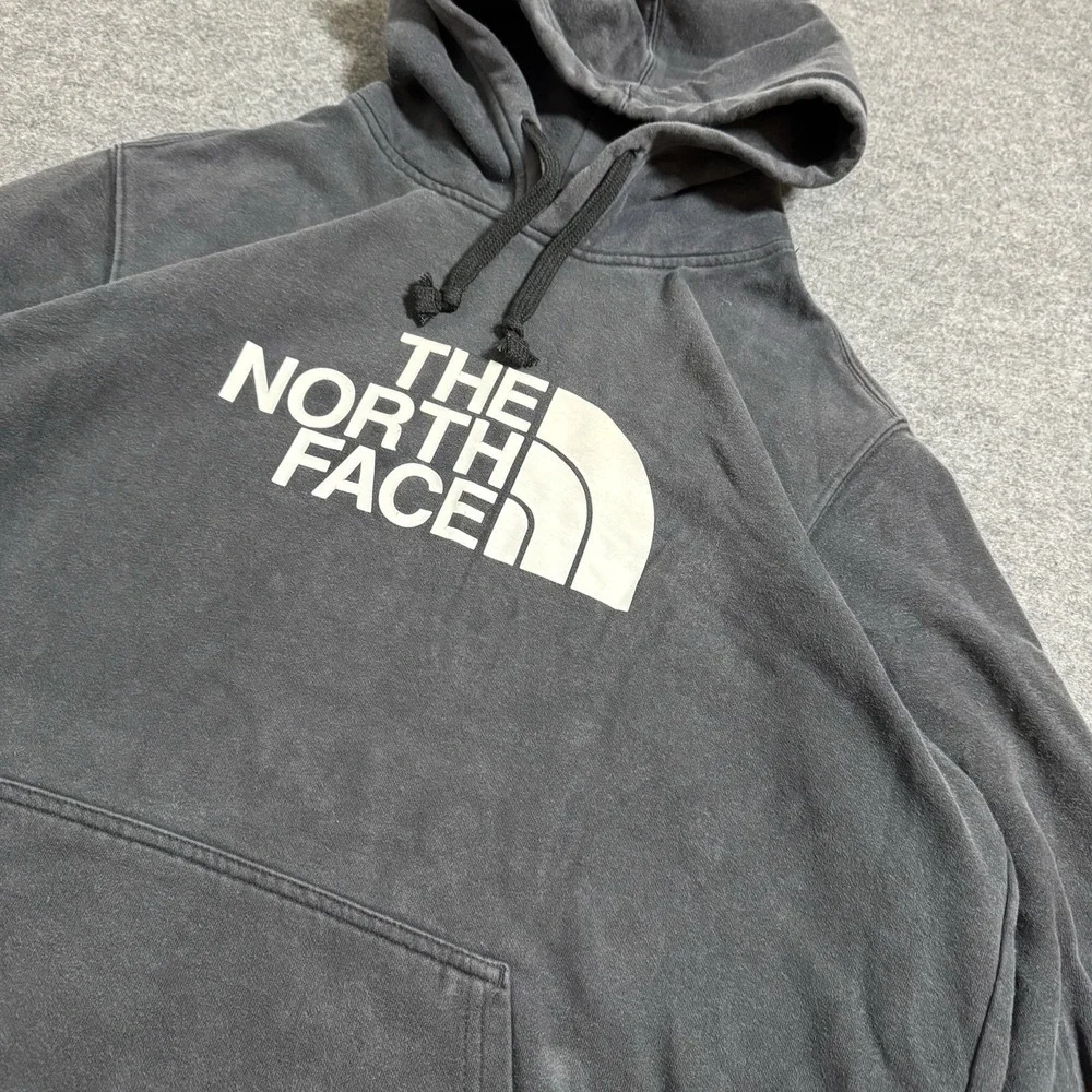 The North Face Mens Logo‎ Spellout Hoodie Faded Black Size L Grunge Outdoor Camp